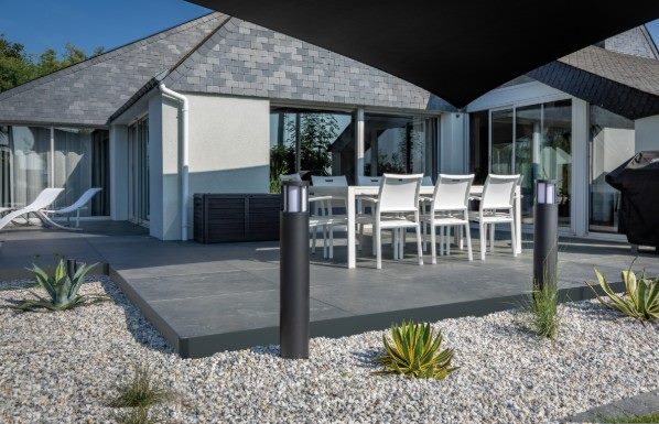 Fondation de terrasse et abords en concassé recyclé