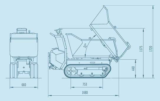 Mini dumper à chenilles 0.5 t MESSERSI