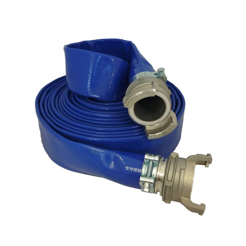 Tuyau de refoulement plat pour motopompe + raccords