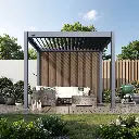 Panneau brise-vue Neo composite teck — lames verticales sans entretien pour pergola