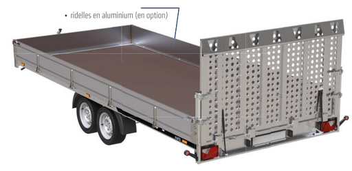 Option ridelles en aluminium ht 30 cm pour remorque Universal