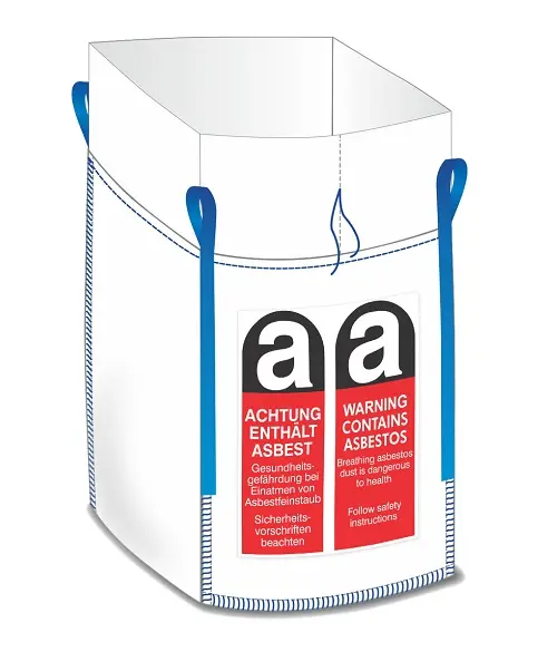 Big bag amiante 1 m³ 90 x 90 x 110 cm